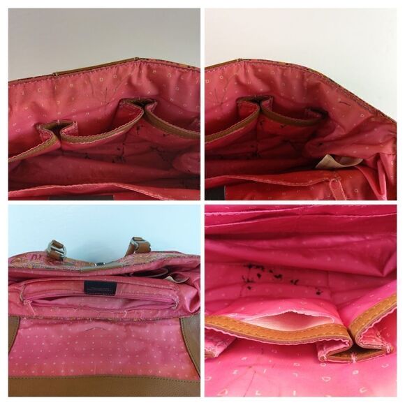 (3/$20) Liz Claiborne fuchsia paisley fabric and faux leather purse - Picture 14 of 16